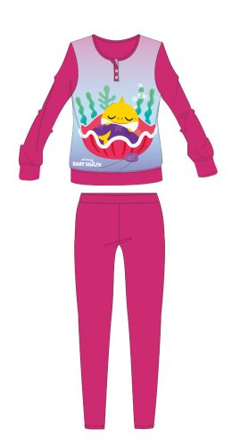 Baby Shark Kinderpyjama für kleine Mädchen – Pyjama aus Jersey-Baumwolle – Rosa – 104