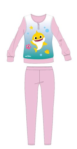 Baby Shark Kinderpyjama für kleine Mädchen – Jersey-Baumwollpyjama – Hellrosa – 104