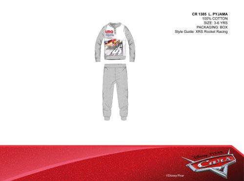 Disney Cars thin cotton children's pajamas - jersey pajamas - gray - 104