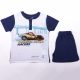 Short-sleeved cotton children's pajamas - Cars - dark blue - 104