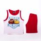 Cars boy's cotton summer ensemble - t-shirt-shorts set - red - 122