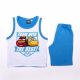 Cars boy's cotton summer ensemble - t-shirt-shorts set - light blue - 122