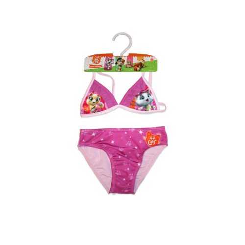 44 Costume da bagno due pezzi per bambine Csacska cat - con top a triangolo - rosa chiaro - 104