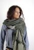 Cecilia Gallerani scarf - 200x98 cm - green, with fringes