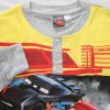 Long thin cotton children's pajamas - Cars - with Drag strip masters inscription - Jersey - gray - 110