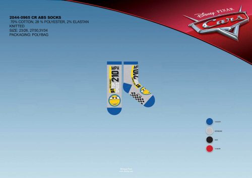 Disney Cars non-slip plush ankle socks for children - grey-blue - 27-30