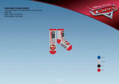 Disney Verdák non-slip plush ankle socks for children - gray-red - 23-26