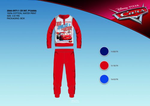 Winter cotton interlock children's pajamas - Disney Cars - red - 110