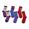 Children's cotton ankle socks - 3 pairs - Cars - grey-mid blue-red - 23-26