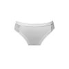 Women's bottoms - hip style - decorated with a lace insert at the back - white - L