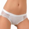 Women's bottoms - hip style - decorated with a lace insert at the back - white - L