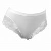 Slip da donna - con parte laterale spessa - decorato con pizzo davanti - bianco - L