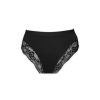 Women's bottom - with thick side part - decorated with lace in the front - black - L