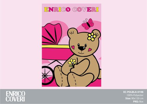 Enrico Coveri baby fleece blanket - 90 x 120 cm - pink