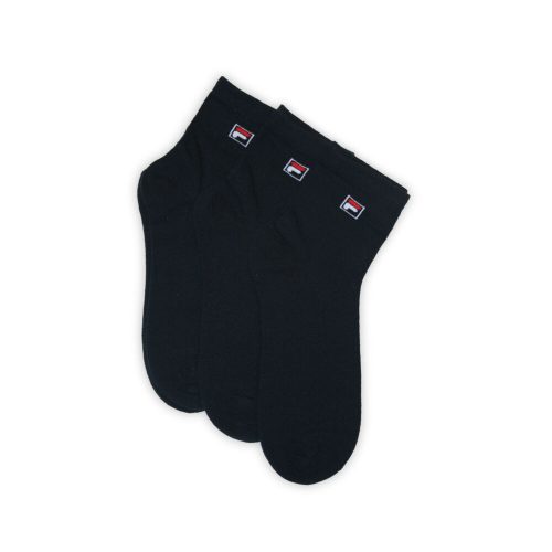 Fila unisex cotton socks - short socks - 3 pairs - black - 43-46