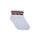 Fila unisex cotton socks - short socks - ribbed leg - 3 pairs - white - 43-46