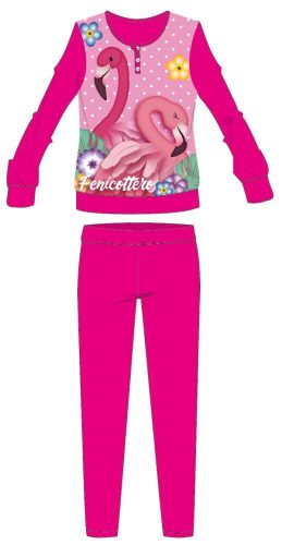 Dicker Kinderpyjama für den Winter im Flamingo-Stil – Baumwollflanell-Pyjama – Rosa – 122