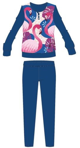 Flamingo-Winter-Kinderpyjama aus Baumwolle – Interlock-Pyjama