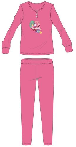 Flamingo Winter-Kinderpyjama aus Baumwolle – Interlock-Pyjama – Rosa – 104