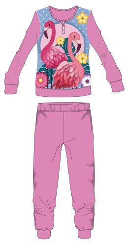 Pijamale fleece Flamingo - pijamale groase de iarna pentru copii