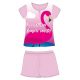 Flamingo Sommer-Kurzarm-Kinderpyjama – Pyjama aus Baumwolljersey – Hellrosa – 110