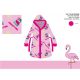 Flamingo microfiber hooded robe for children - light pink - 122-128