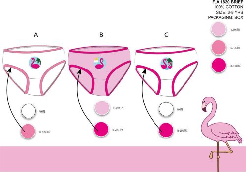 Mutandine per neonata Flamingo - mutandine di cotone 3 pezzi - 110-116