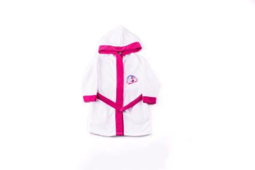 Children's robe - Microfiber hooded - Ice magic - 110-116 - white