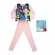 Long thin cotton children's pajamas - Ice magic - striped - Jersey - light pink - 140