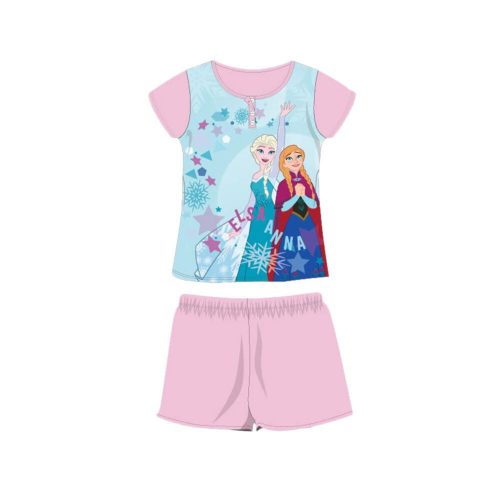 Sommer-Kurzarm-Baumwollpyjama für Kinder – Disney Frozen – Hellrosa – 134