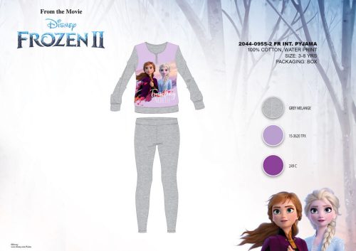 Pigiama invernale per bambini in cotone interlock - Disney Frozen - grigio - 122