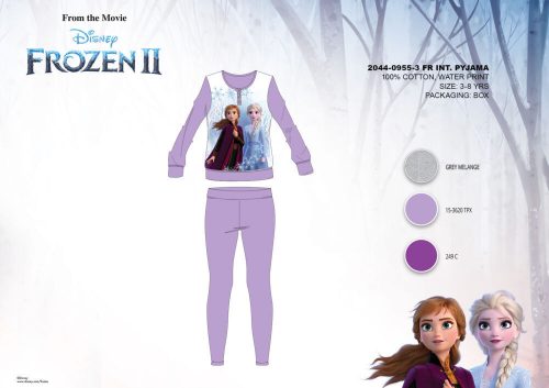 Winter cotton interlock children's pajamas - Disney Frozen - light purple - 98