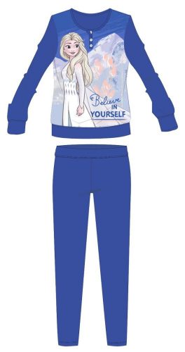 Disney Frozen Winter-Kinderpyjama aus Baumwolle – Interlock-Pyjama – mit der Aufschrift „Believe in yourself“ – Blau – 116