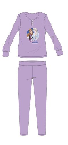 Pijamale pentru copii din bumbac de iarnă Disney Frozen - pijamale interlock - violet deschis - 104