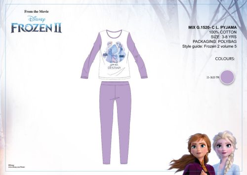 Dětské žerzejové pyžamo Disney Frozen - bavlněné pyžamo - fialové