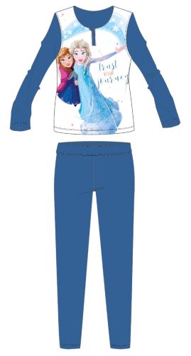 Disney Frozen long thin children's pajamas - cotton jersey pajamas - blue