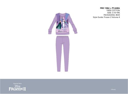 Disney Frozen thin cotton children's pajamas - jersey pajamas - light purple - 104