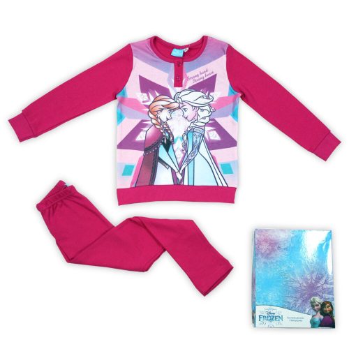 Winter-Kinderpyjama aus Baumwolle – Ice Magic – Rosa – 116