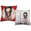 Gorjuss pillow, decorative pillow - 40x40 cm - white-red