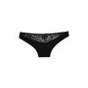 Women's lace two-piece top-bottom set for women with high cotton content - black - M