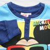 Long thin cotton children's pajamas - Mickey mouse - with Summer starts inscription - Jersey - dark blue - 98