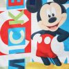 Langer Kinderpyjama aus dünner Baumwolle - Mickey Mouse - mit Starts-Aufschrift - Jersey - dunkelblau - 110