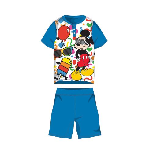 Summer short-sleeved children's cotton pajamas - Disney Mickey mouse - medium blue - 110