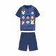 Summer short-sleeved cotton pajamas for children - Disney Mickey Mouse - with Be yourself inscription - dark blue - 98