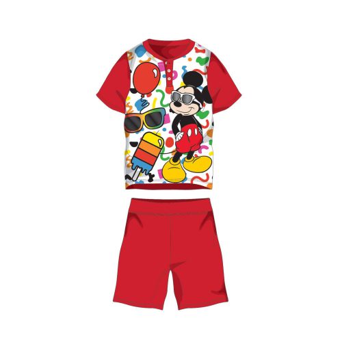 Pijamale de vară pentru copii din bumbac cu mâneci scurte - Disney Mickey mouse - roșu - 98