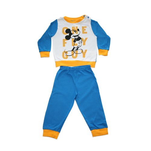 Long thin cotton baby pajamas - Mickey Mouse - One fly guy - Jersey - medium blue - 92