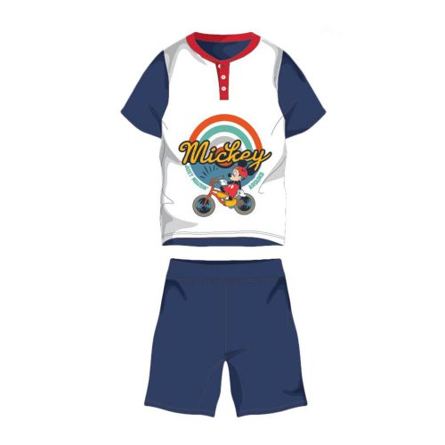 Pijamale de vară din bumbac pentru copii cu mâneci scurte - Disney Mickey mouse - cu inscripții Mickey - albastru închis - 104