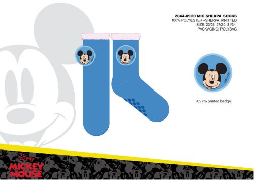 Disney Mickey Mouse non-slip warm winter socks for children - sherpa socks - dark blue