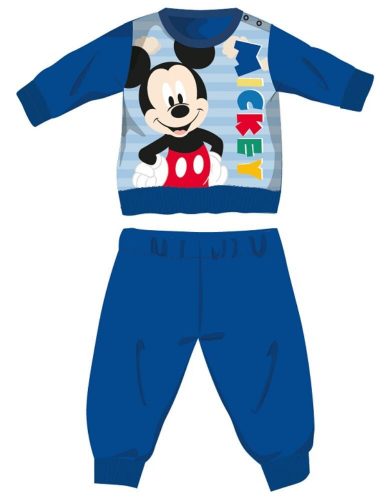 Disney Mickey mouse winter thick baby pajamas - cotton flannel pajamas - medium blue - 92