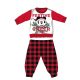 Disney Mickey mouse winter thick Christmas baby pajamas - cotton flannel pajamas - red-black - 80